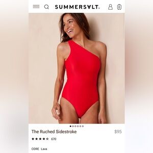 Summersalt Red One-Shoulder Swimsuit